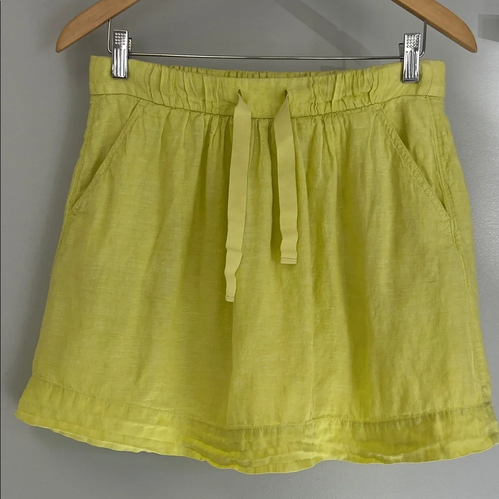 J. Crew Preppy Light Yellow Retro Linen Skirt Sz 4